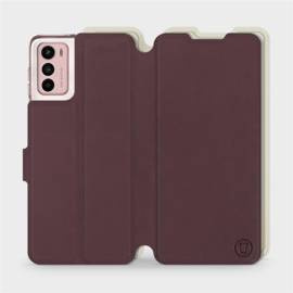 Etui Soft Touch do Motorola Moto G42 - wzór Matowy burgund z platyną