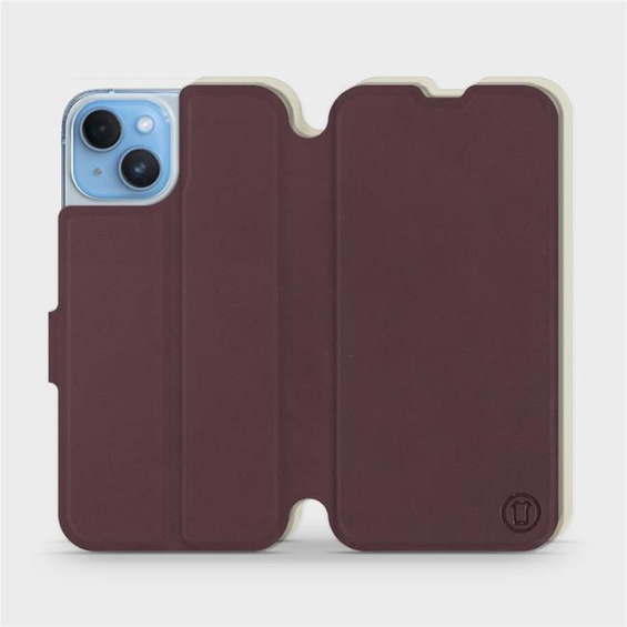 Etui Soft Touch do Apple iPhone 14 - wzór Matowy burgund z platyną