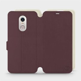 Etui Soft Touch do Xiaomi Redmi 5 Plus - wzór Matowy burgund z platyną