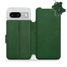 Etui ze skóry naturalnej do Google Pixel 8 - wzór Green Leather