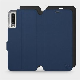 Etui Soft Touch do Samsung Galaxy A7 2018 - wzór Głęboki granat z czernią