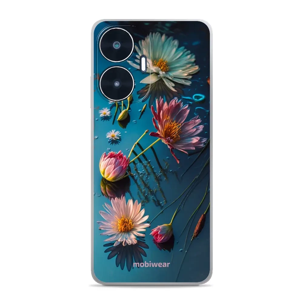 Mobiwear Glossy Case, Handyhülle, Geräteschutz, stilvolle Grafik, sicheres Gehäuse, Blau-Blumig