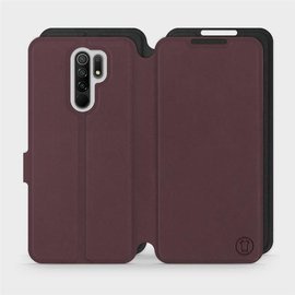 Etui Soft Touch do Xiaomi Redmi 9 - wzór Matowy burgund z czernią