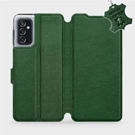 Etui ze skóry naturalnej do Samsung Galaxy M52 5G - wzór Green Leather