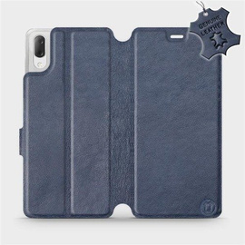 Etui ze skóry naturalnej do Sony Xperia L3 - wzór Blue Leather