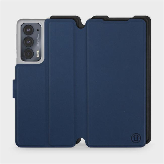 Etui Soft Touch do Motorola Edge 20 - wzór Głęboki granat z czernią