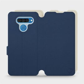 Etui Soft Touch do LG Q60 - wzór Głęboki granat z platyną