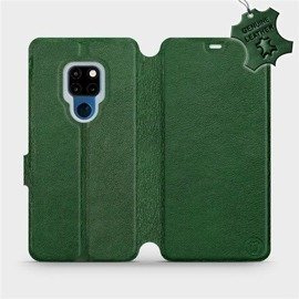 Etui ze skóry naturalnej do Huawei Mate 20 - wzór Green Leather