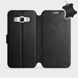 Etui ze skóry naturalnej do Samsung Galaxy J5 2016 - wzór Black Leather