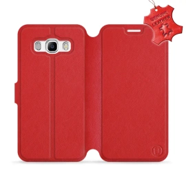 Etui ze skóry naturalnej do Samsung Galaxy J5 2016 - wzór Red Leather