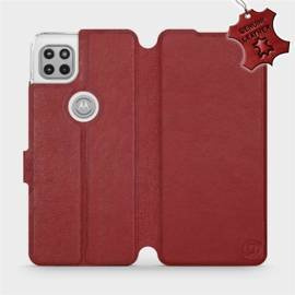 Etui ze skóry naturalnej do Motorola Moto G 5G - wzór Dark Red Leather