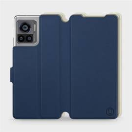 Etui Soft Touch do Motorola Edge 30 Ultra - wzór Głęboki granat z platyną