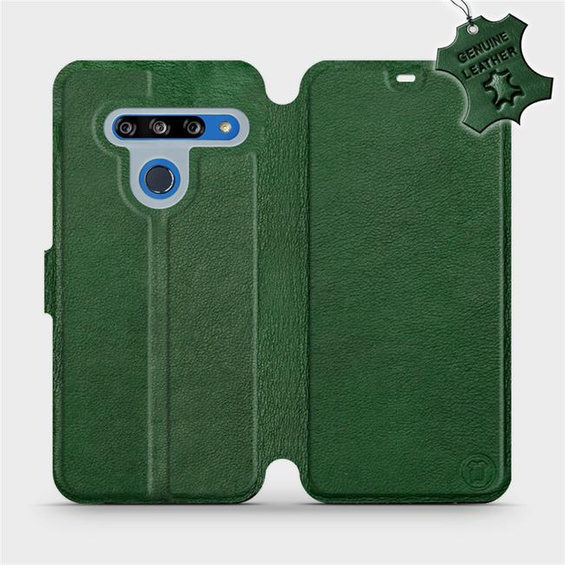 Etui ze skóry naturalnej do LG G8s ThinQ - wzór Green Leather