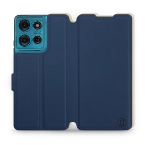 Etui Soft Touch do Motorola Moto G75 5G - wzór Głęboki granat z platyną