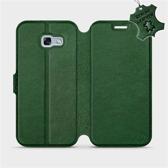 Etui ze skóry naturalnej do Samsung Galaxy A5 2017 - wzór Green Leather