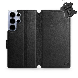Etui ze skóry naturalnej do Samsung Galaxy S25 Ultra - wzór Black Leather