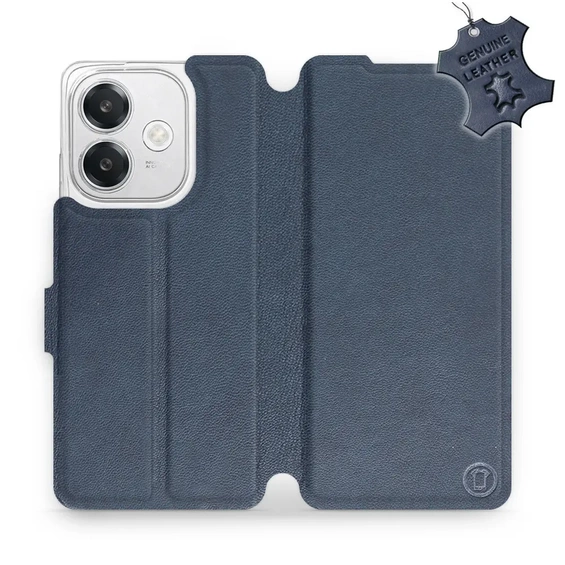 Etui ze skóry naturalnej do OPPO A40 - wzór Blue Leather