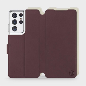Etui Soft Touch do Samsung Galaxy S21 Ultra - wzór Matowy burgund z platyną