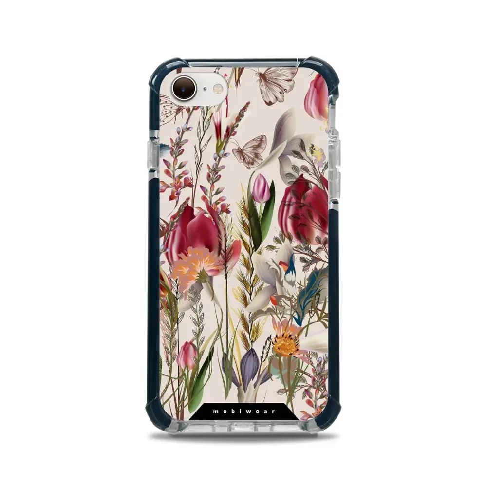 Mobiwear Elite Bumper für Apple iPhone SE 2022, Handyhülle, Silikon, Stoßdämpfung, Kompatibilität, Blumenstrauß
