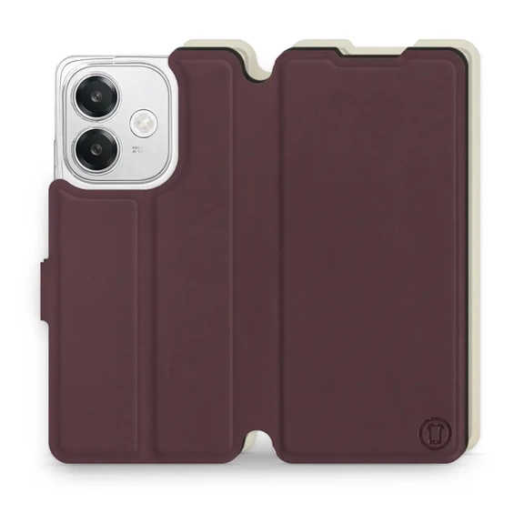 Etui Soft Touch do OPPO A40M - wzór Matowy burgund z platyną
