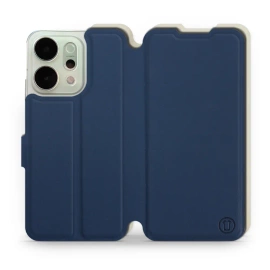 Etui Soft Touch do OPPO Reno 14 Pro 5G - wzór Głęboki granat z platyną