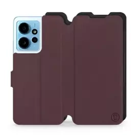 Etui Soft Touch do Xiaomi Redmi Note 12 4G - wzór Matowy burgund z czernią