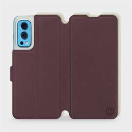Etui Soft Touch do OnePlus Nord 2 5G - wzór Matowy burgund z platyną
