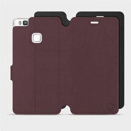 Etui Soft Touch do Huawei P9 Lite - wzór Matowy burgund z czernią
