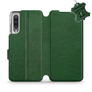 Etui ze skóry naturalnej do Xiaomi Mi 9 - wzór Green Leather