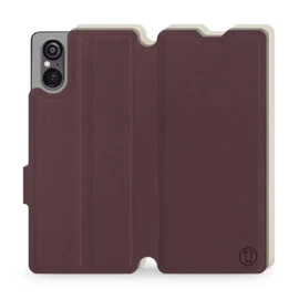 Etui Soft Touch do Sony Xperia 5 V - wzór Matowy burgund z platyną