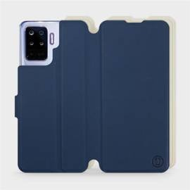 Etui Soft Touch do OPPO Reno 5 Lite - wzór Głęboki granat z platyną