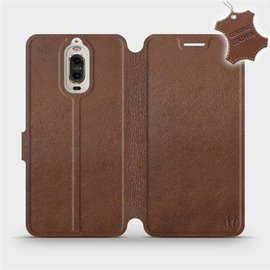 Etui ze skóry naturalnej do Huawei Mate 9 Pro - wzór Brown Leather