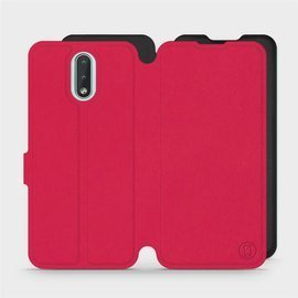 Etui Soft Touch do Nokia 2.3 - wzór Żywa czerwień z czernią