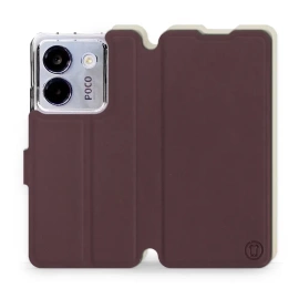 Etui Soft Touch do Xiaomi POCO M7 Pro 5G - wzór Matowy burgund z platyną