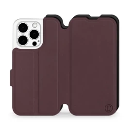 Etui Soft Touch do Apple iPhone 15 Pro - wzór Matowy burgund z czernią