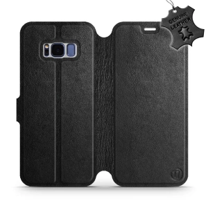 Etui ze skóry naturalnej do Samsung Galaxy S8 - wzór Black Leather