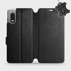 Etui ze skóry naturalnej do Samsung Galaxy Xcover PRO - wzór Black Leather