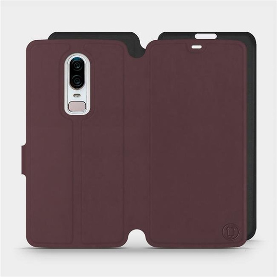 Etui Soft Touch do OnePlus 6 A6000 - wzór Matowy burgund z czernią