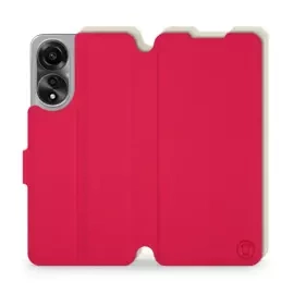 Etui Soft Touch do OPPO A78 5G - wzór Żywa czerwień z platyną