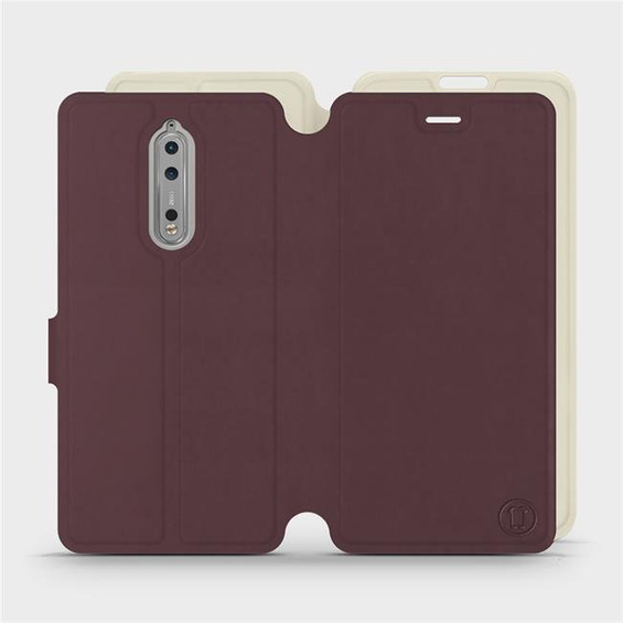 Etui Soft Touch do Nokia 8 - wzór Matowy burgund z platyną
