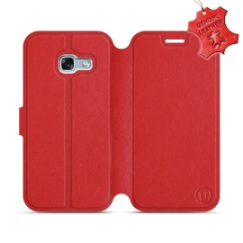 Etui ze skóry naturalnej do Samsung Galaxy A3 2017 - wzór Red Leather