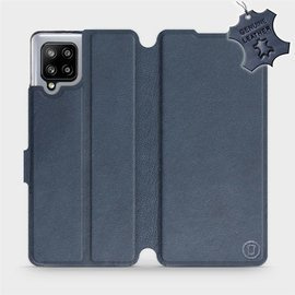 Etui ze skóry naturalnej do Samsung Galaxy A42 - wzór Blue Leather