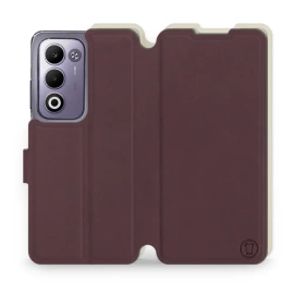 Etui Soft Touch do OPPO A5m - wzór Matowy burgund z platyną