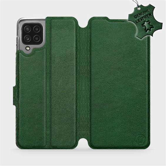 Etui ze skóry naturalnej do Samsung Galaxy M32 4G - wzór Green Leather