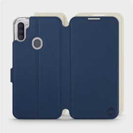 Etui Soft Touch do Samsung Galaxy M11 - wzór Głęboki granat z platyną