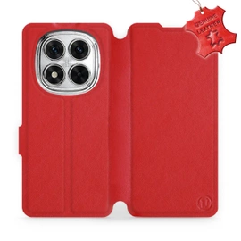 Etui ze skóry naturalnej do Xiaomi Redmi Note 14 Pro 5G - wzór Red Leather