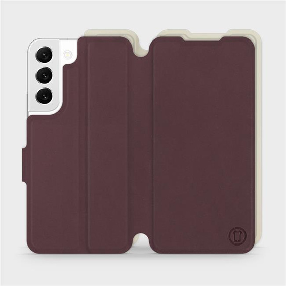 Etui Soft Touch do Samsung Galaxy S22 - wzór Matowy burgund z platyną