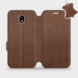 Etui ze skóry naturalnej do Samsung Galaxy J5 2017 - wzór Brown Leather