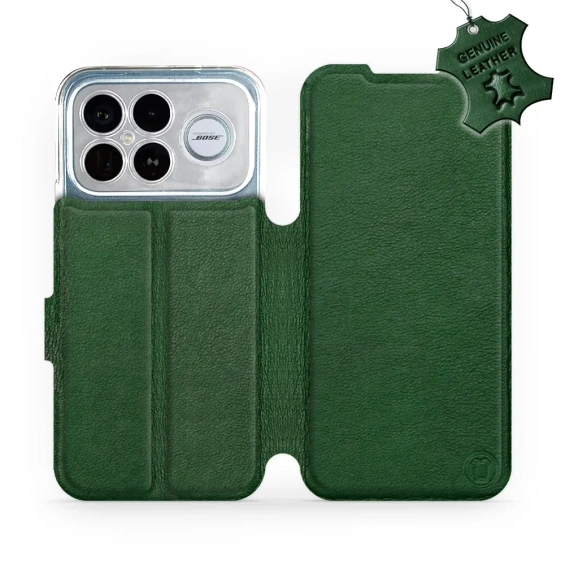 Etui ze skóry naturalnej do Xiaomi Poco F8 Ultra - wzór Green Leather
