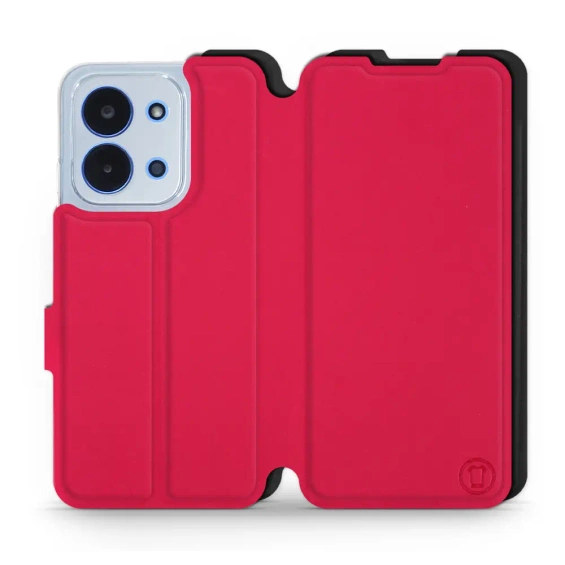 Etui Soft Touch do Xiaomi Redmi 15C - wzór Żywa czerwień z czernią